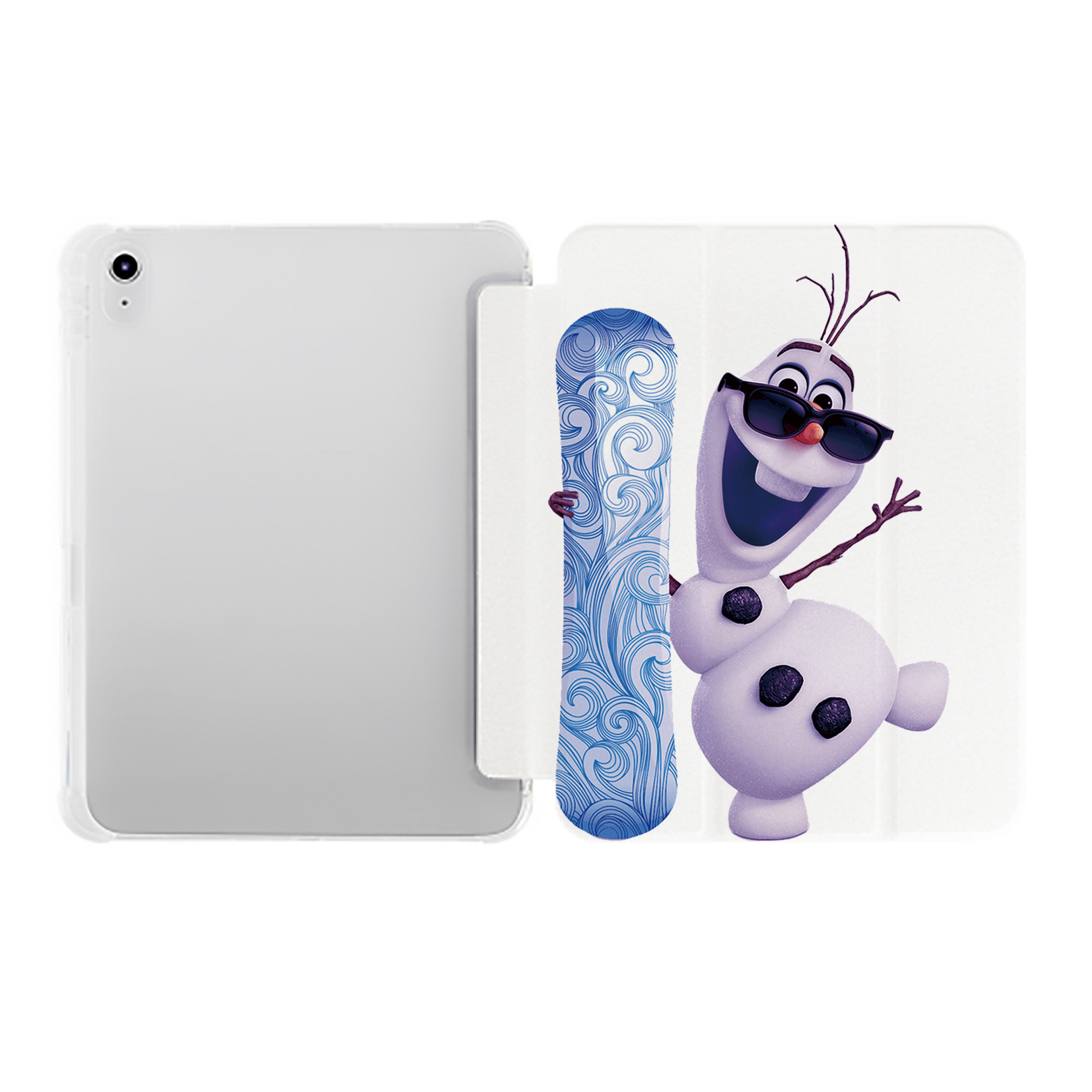 （画像用） アナと雪の女王 アンナ エルサ Frozen Anna Elsa IPad ケース ペン収納付き 三つ折りスタンド PUレザー×シリコン 対応機種9.5/10.5/10.9インチ